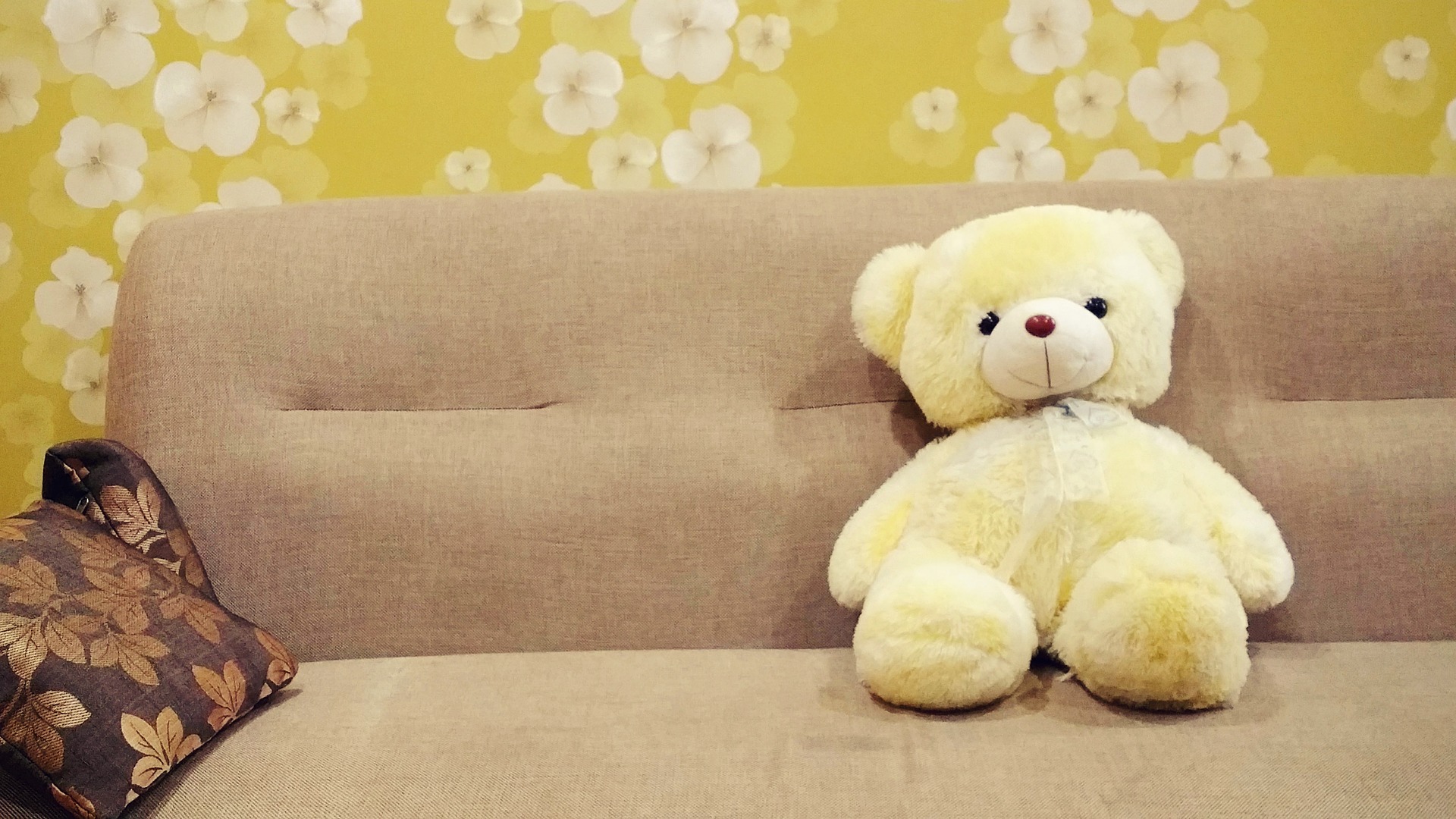 Teddybär auf einem Schlafsessel Gästesofa